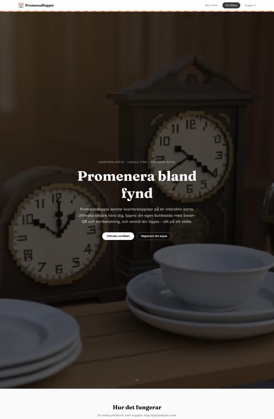 Promenadloppis landing page