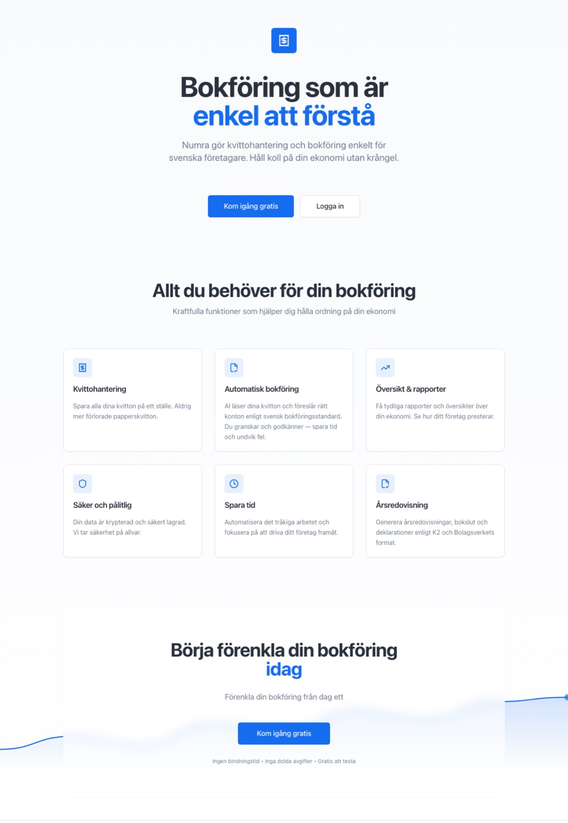 Numra landing page